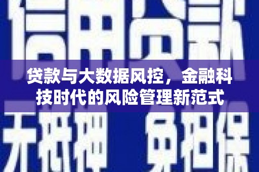 永康贷款与大数据风控，金融科技时代的风险管理新范式