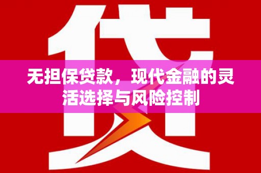 永康无担保贷款，现代金融的灵活选择与风险控制