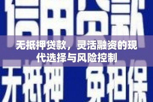 永康无抵押贷款，灵活融资的现代选择与风险控制