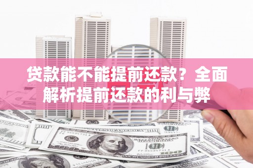 永康贷款能不能提前还款？全面解析提前还款的利与弊