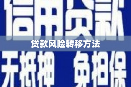 永康贷款风险转移方法